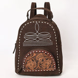 AMERICAN DARLING BACKPACK HAND TOOLED GENUINE LEATHER  - COFFEE