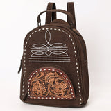 AMERICAN DARLING BACKPACK HAND TOOLED GENUINE LEATHER  - COFFEE