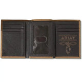 ARIAT PREMIUM BRAND MENS TRIFOLD WALLET - TAN