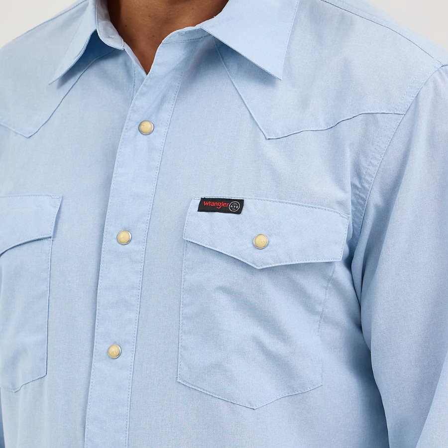 MENS WRANGLER DROVER UTILITY SHIRT - CERULEAN