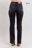 JUDY BLUE HIGH WAIST TUMMY CONTROL BOOTCUT BLACK JEANS - REGULAR