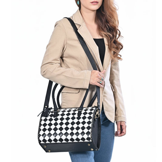 OHLAY GENUINE WESTERN LEATHER TOTE BAG
