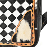 OHLAY LEATHER TOOLED SLING HAIR ON WESTERN BAG