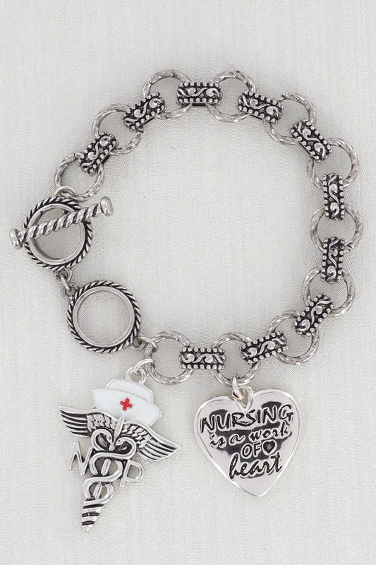 Nurse Practitioner Medical Charm Toggle Bracelet