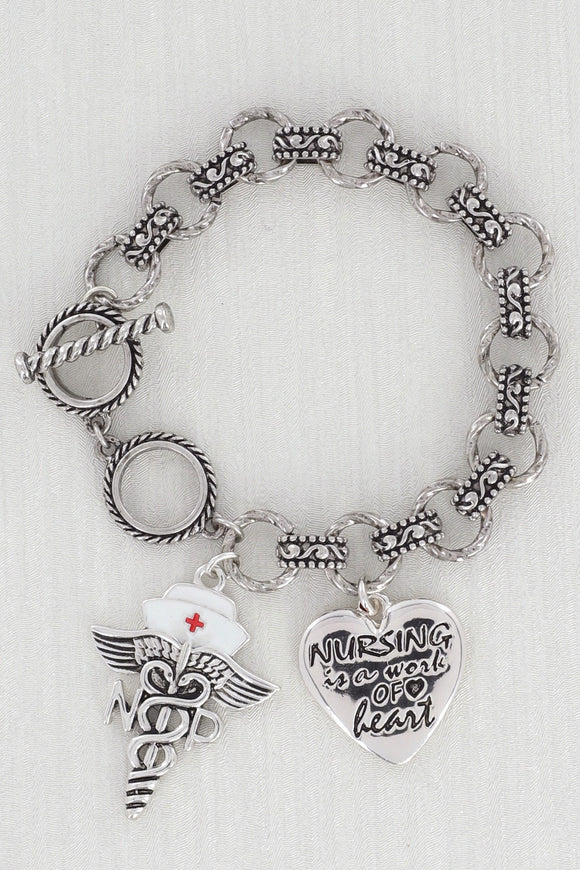 Nurse Practitioner Medical Charm Toggle Bracelet
