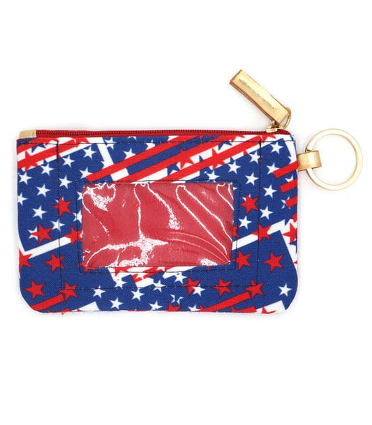 USA FLAG ID WALLET LANYARD