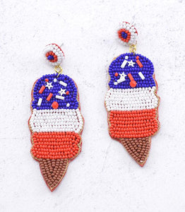 USA ICE CREAM BEADED EARRINGS