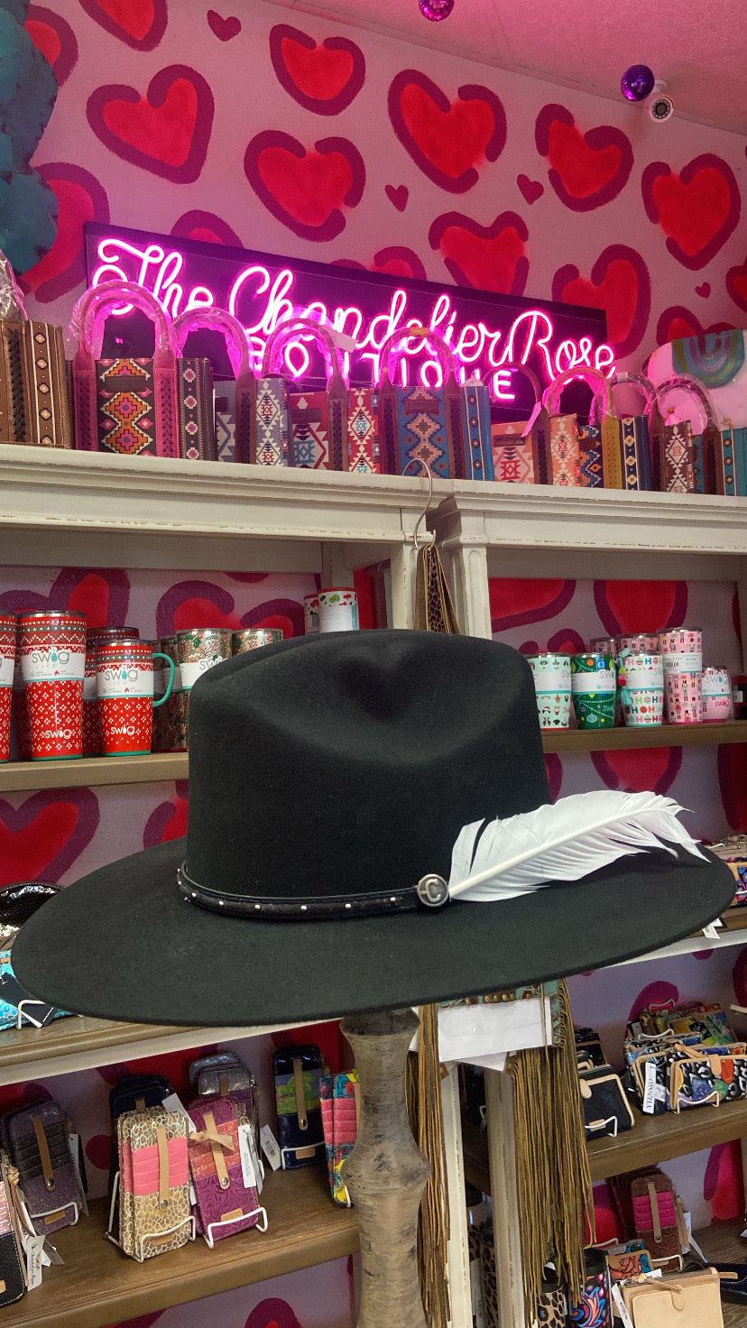 CORRAL DIXIE FELT HAT - BLACK