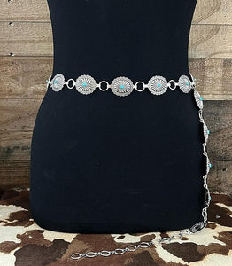 Western Small Silver Concho Belt