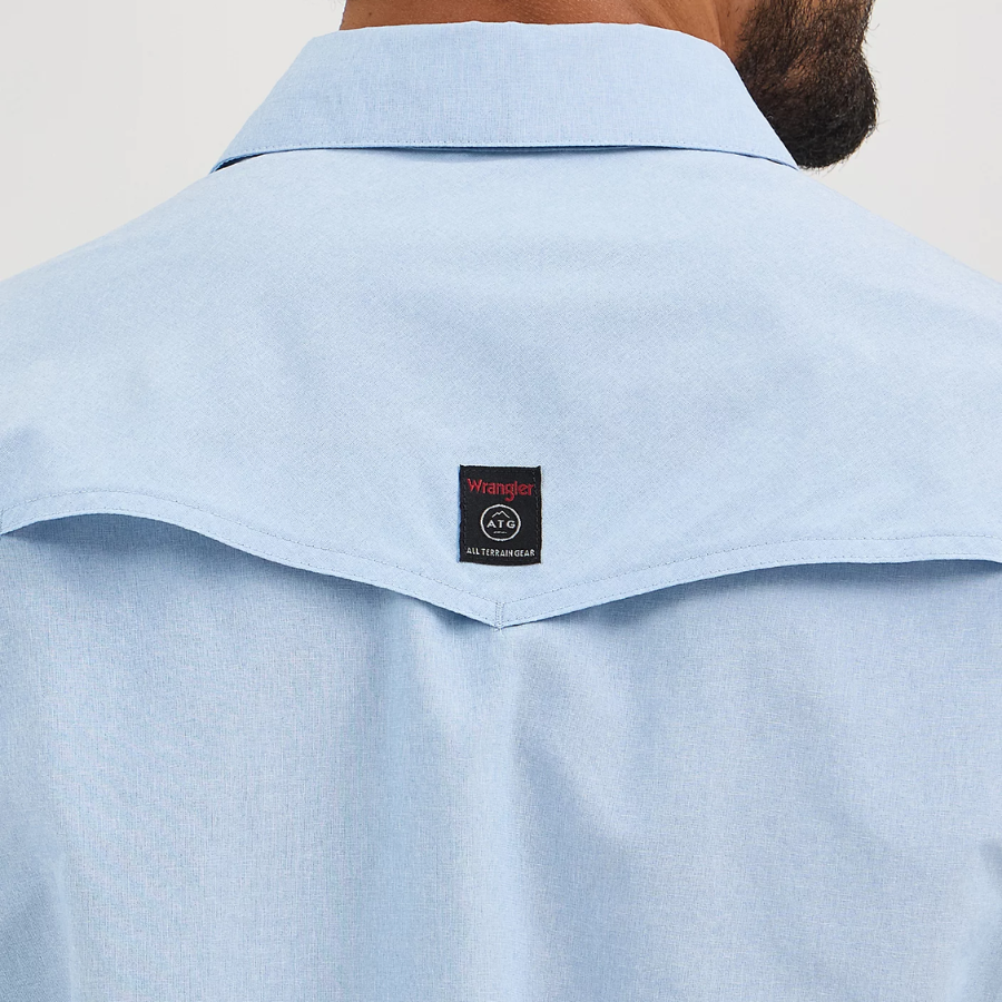 MENS WRANGLER DROVER UTILITY SHIRT - CERULEAN