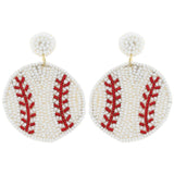 BASEBALL GAME DAY HANDMADE BEADED DANGLE AND DROP EARRINGS