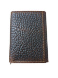 ARIAT MENS TRIFOLD STYLE WALLET BUG STITCH BROWN
