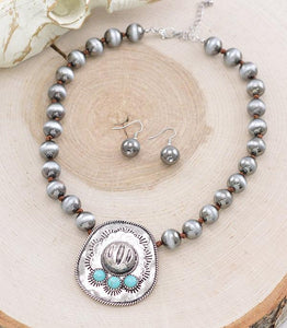 COWBOY HAT NAVAJO NECKLACE SET