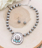 WESTERN COWBOY HAT SILVER NECKLACE