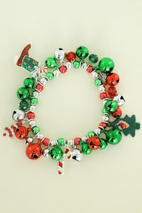 JINGLE BELLS CHRISTMAS CHARM STRETCH BRACELET