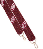 FOOTBALL GAME DAY PURSE STRAP - BURGUNDY AND WHITE