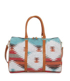 WESTERN AZTEC PRINT WEEKENDER BAG - TEAL AZTEC