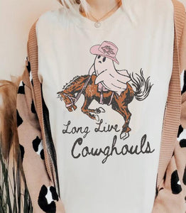 LONG LIVE COW GHOULS WESTERN TEE - VINTAGE WHITE