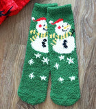 SNOW MAN COMFY SOCKS - GREEN