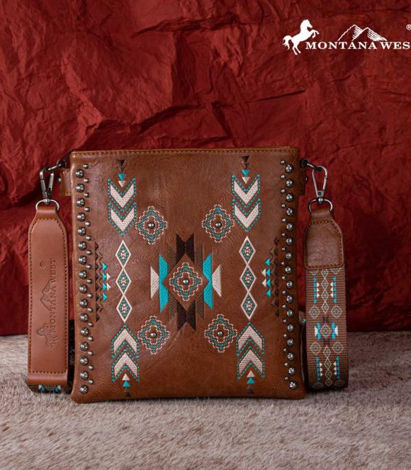 Montana West Aztec Concealed Carry Bag - Brown