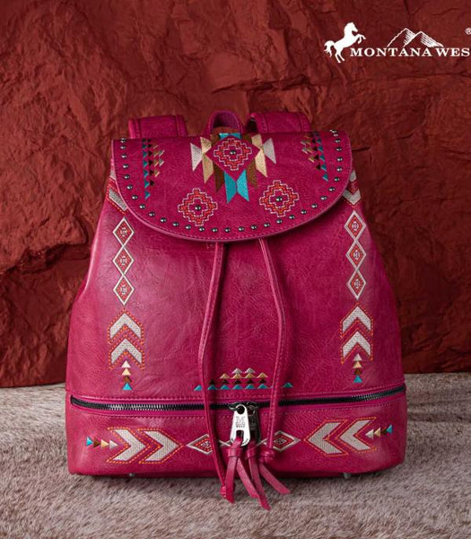 Mexican Embroidered orders Flap Backpack