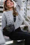 FARAH FANNY PACK SLING BLACK - BLACK CAMO