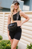 FARAH FANNY PACK SLING BLACK - BLACK CAMO