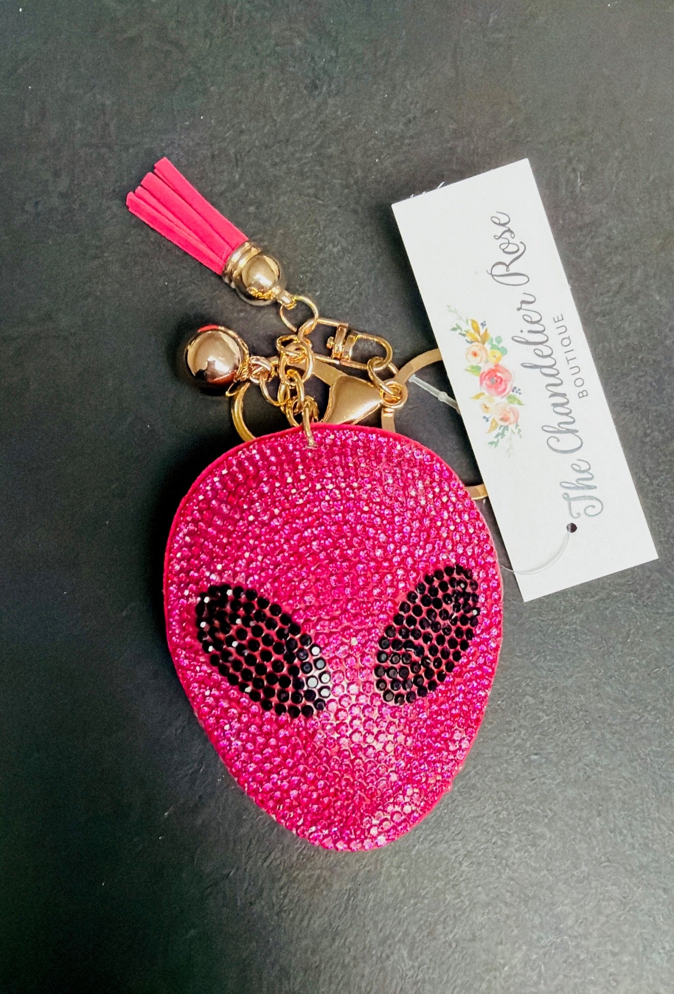 PINK ALIEN KEYCHAIN