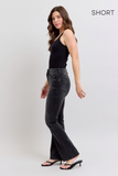 JUDY BLUE HIGH WAIST TUMMY CONTROL BOOTCUT BLACK JEANS - SHORT