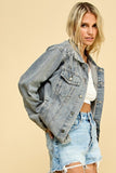 SEQUIN FRINGE DENIM JACKET