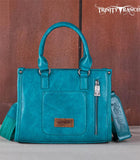 Trinity Ranch Floral Tooled Concealed Carry Tote/Crossbody - Turquoise