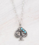 WESTERN TURQUOISE SPADE INITIAL NECKLACE