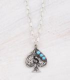 WESTERN TURQUOISE SPADE INITIAL NECKLACE