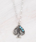 WESTERN TURQUOISE SPADE INITIAL NECKLACE