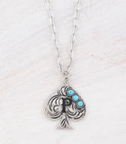 WESTERN TURQUOISE SPADE INITIAL NECKLACE