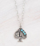 WESTERN TURQUOISE SPADE INITIAL NECKLACE