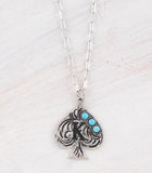 WESTERN TURQUOISE SPADE INITIAL NECKLACE