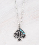 WESTERN TURQUOISE SPADE INITIAL NECKLACE