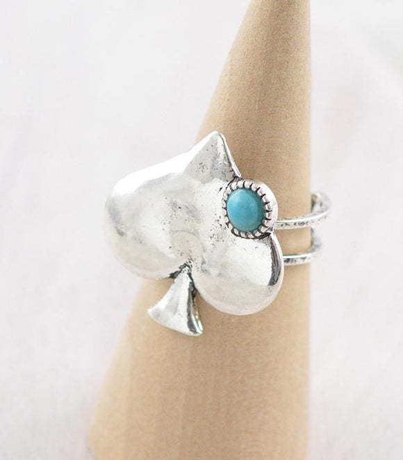 WESTERN ACE OF SPADE RING - TURQUOISE