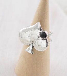 WESTERN ACE OF SPADE RING - BLACK