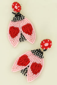 LOVE BUG VALENTINE BEADED EARRINGS