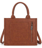 Trinity Ranch Cowhide Tooled Concealed Carry Tote Bag - Brown