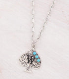 WESTERN TURQUOISE SPADE INITIAL NECKLACE