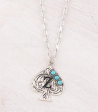 WESTERN TURQUOISE SPADE INITIAL NECKLACE