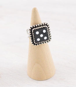 WESTERN BLACK DICE CUFF RING