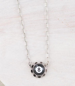 WESTERN EIGHT BALL PENDANT NECKLACE