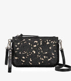 Trinity Ranch Tooled Wristlet Crossbody - Black