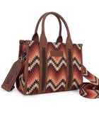 Wrangler Southwestern Pattern Dual Sided Print Concealed Carry MINI Tote - Brown