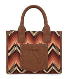 Wrangler Southwestern Pattern Dual Sided Print Concealed Carry MINI Tote - Brown