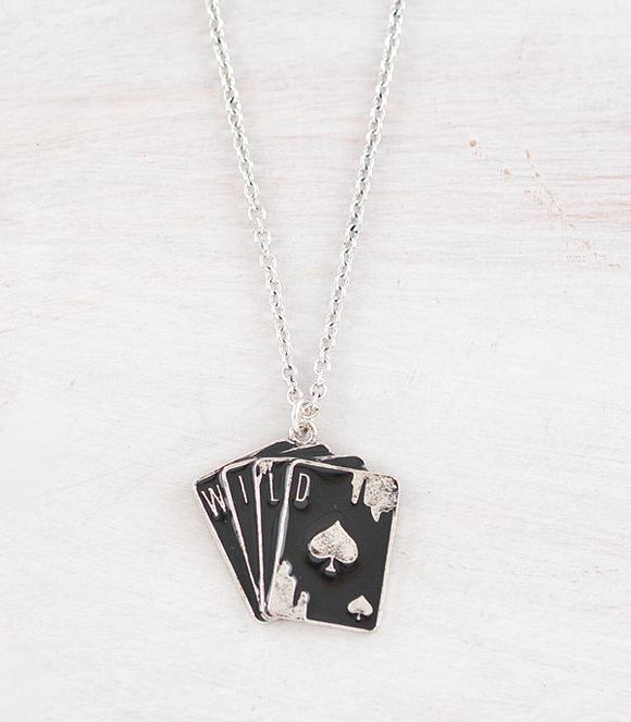 Western Wild Spade Card Necklace